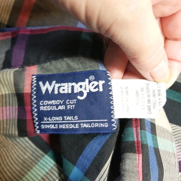 Vintage Wrangler Longtail pearl snap western shirt - Picture 8 of 10